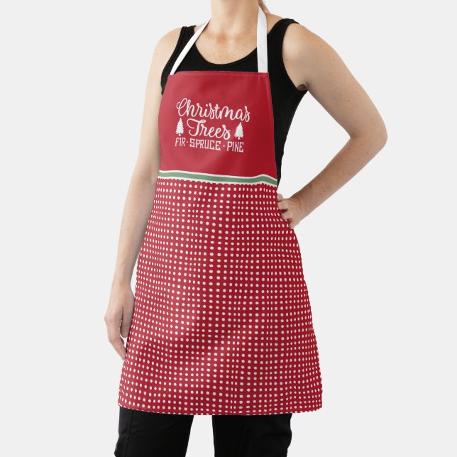 Cute Farm Fresh Christmas Trees Holiday Apron (Insitu)