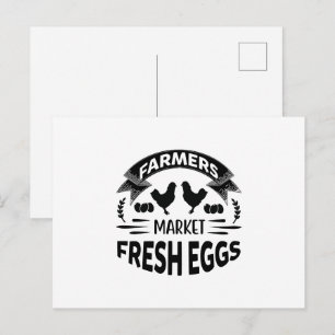 Cute farm fresh eggs  postcard