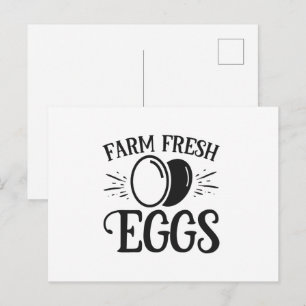 Cute Farm fresh eggs word art  Postcard