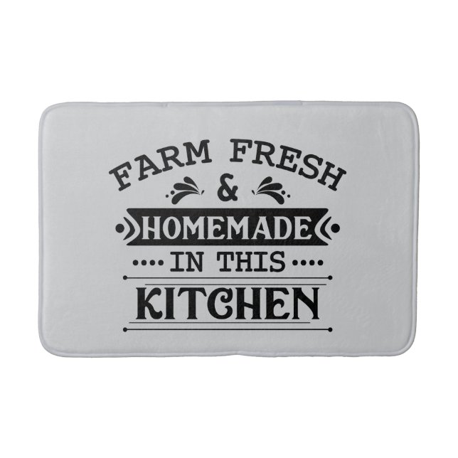 Cute Farm fresh homemade kitchen Bath Mat (Front)