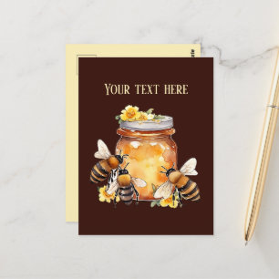 Cute Farm Fresh Honey add message vendors  Postcard
