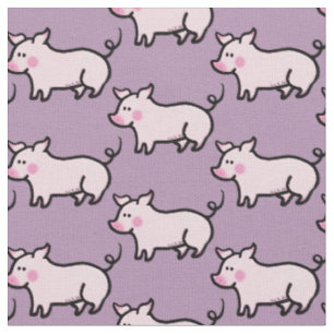 Cute farm house piglet pattern fabric