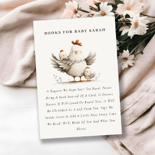 Cute Farm Mum and Baby Chick Books For Baby Shower Enclosure Card