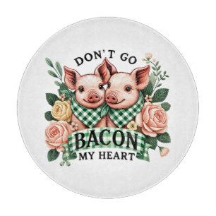 Cute farm pigs heart word art  cutting board