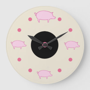 Cute Farm Pigs Wall Clock