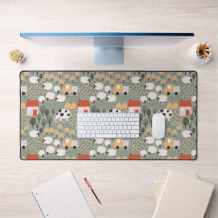 Cute Farm Scene Pattern Desk Mat