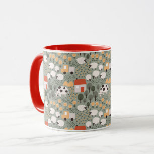 Cute Farm Scene Pattern Mug