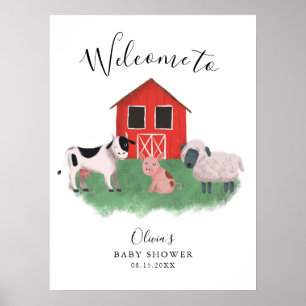 Cute Farm Theme Baby Shower Welcome Sign