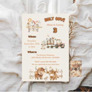 Cute Farm Themed Birthday Party Boy or Girl  Invitation