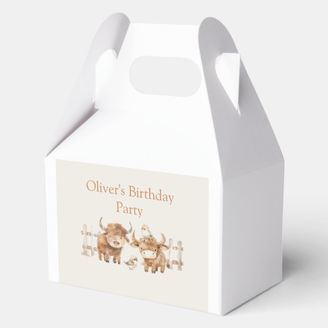 Cute Farm Themed Birthday Party Favour Box (Front)