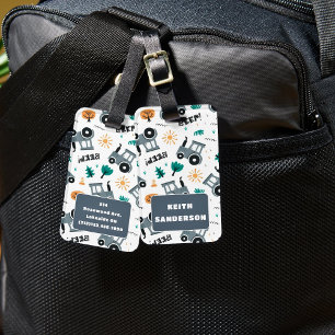 Cute Farm Tractors Pattern Luggage Tag For Boys
