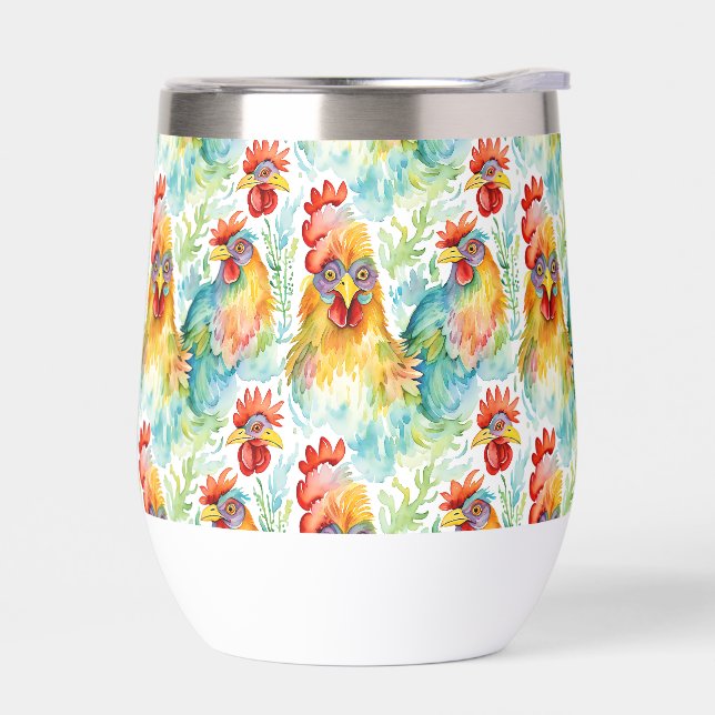 Cute Farm Watercolor Chickens  (Left)