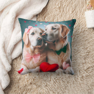 Cute farmer couple valentine's day cushion