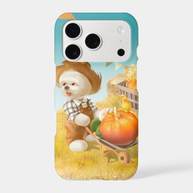 Cute Farmer Dog with Pumpkin (Back)