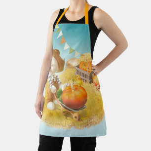 Cute Farmer Dog with Pumpkin Apron