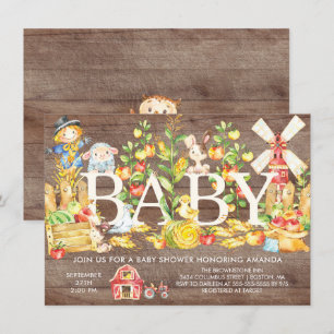 Cute Farmers Market Baby Shower Invitation