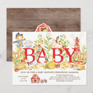 Cute Farmers Market Baby Shower Invitation