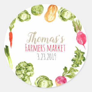 Cute farmers market birthday sticker