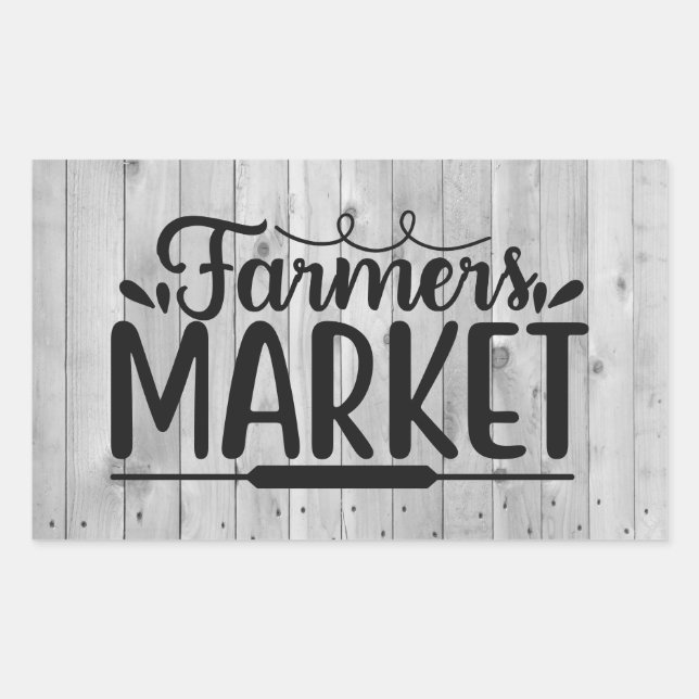 cute Farmers market word art Rectangular Sticker (Front)