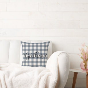 Cute Farmhouse Country Plaid Gather Home Decor Cushion