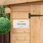Cute Farmhouse She Shed Bring Wine Wooden Box Sign<br><div class="desc">Perfect for the she shed fanatic!! This adorable wooden sign has a cute tile design that gives it a modern farmhouse feel. This sign can be personalised with a name using the customisation feature.</div>