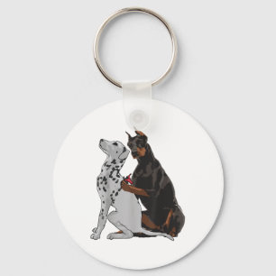 Cute Fashionable Doberman Tattooing Dalmatian Dog Key Ring