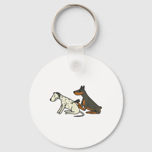 Cute Fashionable Doberman Tattooing Dalmatian Dog Key Ring