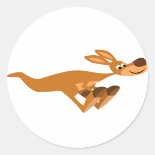 Cute Fast Cartoon Kangaroo Sticker