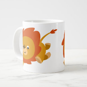 Cute Fast Cartoon Lion Jumbo Mug