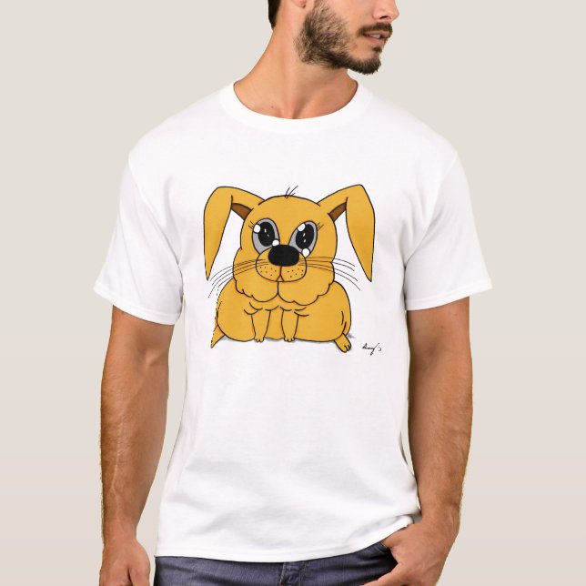 Cute Fat Bunny Adult Basic T-Shirt (Front)