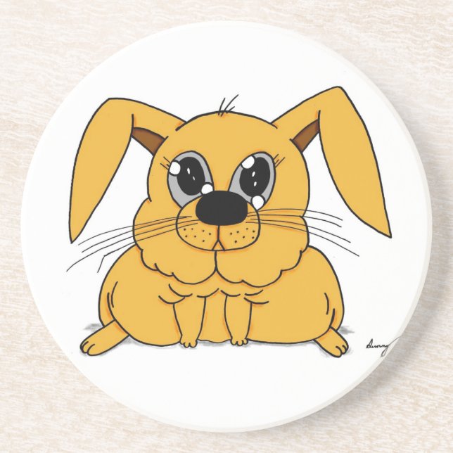 Cute Fat Bunny Coaster (Front)