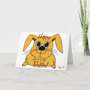 Cute Fat Bunny "Hoppy Easter!" Card