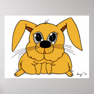 Cute Fat Bunny Poster