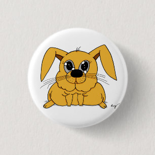 Cute Fat Bunny Round Button