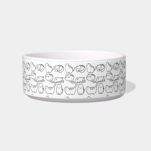 Cute fat cartoon kawaii cat set bowl
