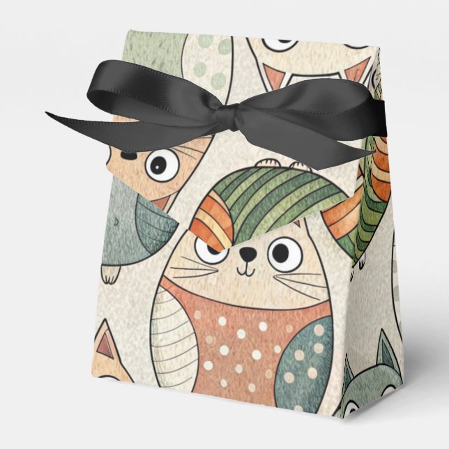 Cute Fat Cat Favour Box (Front Side)
