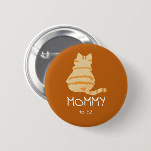 Cute Fat Orange Cat Baby Shower Mommy-to-be 6 Cm Round Badge
