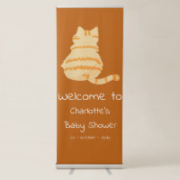 Cute Fat Orange Cat Baby Shower Welcome