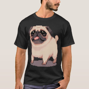 Cute Fat Pug - Pixel art T-Shirt