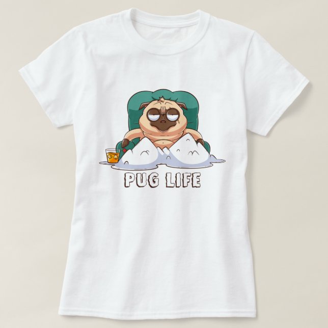 Cute Fat Pug T-Shirt (Design Front)