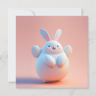 Cute Fat White Rabbit With Wings