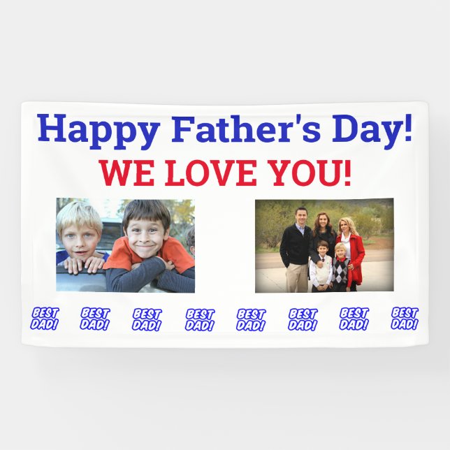 Cute Father's Day Best Dad Photo Banner (Horizontal)