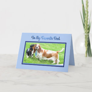 Cute Father's Day Card W/Basset Hounds & Tie