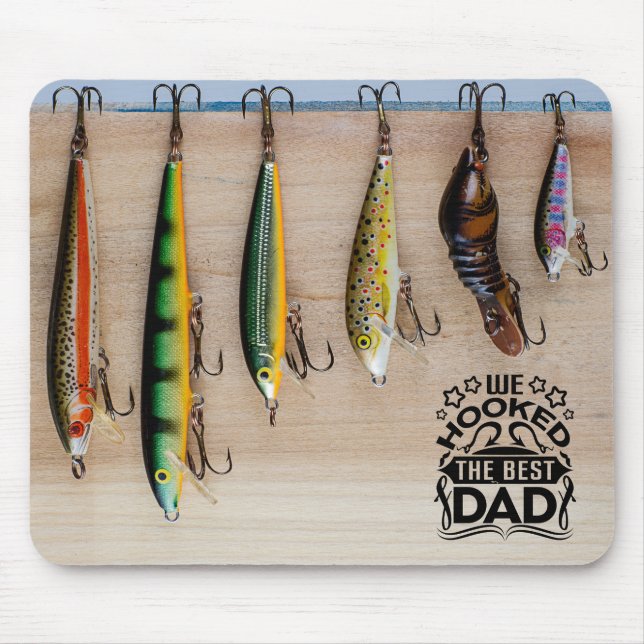 Cute Father's Day Fishing Mouse Mat (Front)
