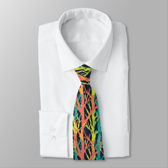 Cute Father'S Day Gifts Camouflage Print  Tie (Tied)