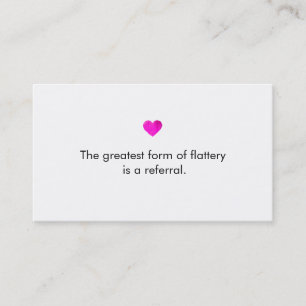Cute Faux Pink Foil Heart Customer Loyalty Referral Card