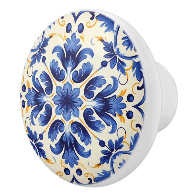 Cute faux tile Portuguese  Ceramic Knob (Right)