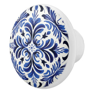 Cute faux tile Portuguese  Ceramic Knob