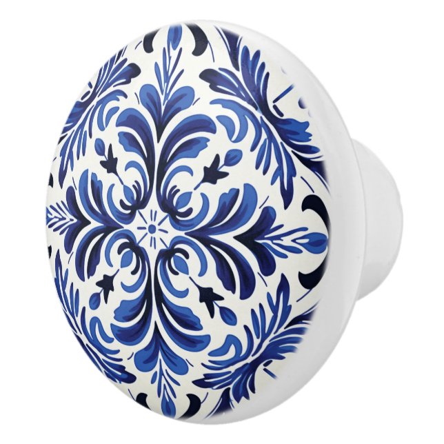 Cute faux tile Portuguese  Ceramic Knob (Right)