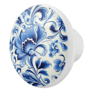 Cute faux tile Portuguese  Ceramic Knob